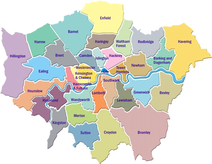outcall massage map of London, UK